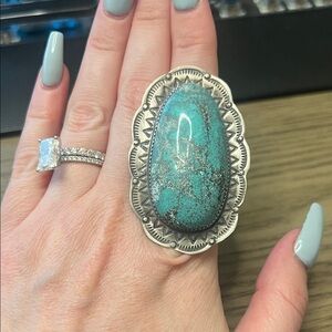 Handmade by Tawney Willie Statement Turquoise Ring